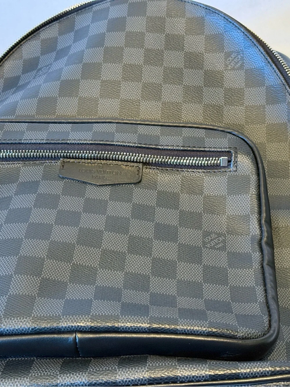 Louis Vuitton Black Damier Graphite Backpack with Front Zip Pocket